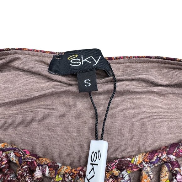 Sky Women's Paisley Print Bohemian Style LS Top Made In USA, Size S NWT - Picture 4 of 7